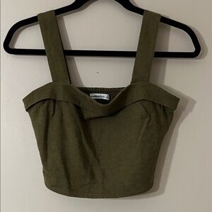 Abercrombie & Fitch Khaki Crop Top